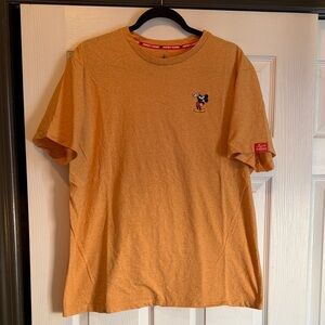 Disney Men's Mickey Mouse Orange Embroidered T-Shirt